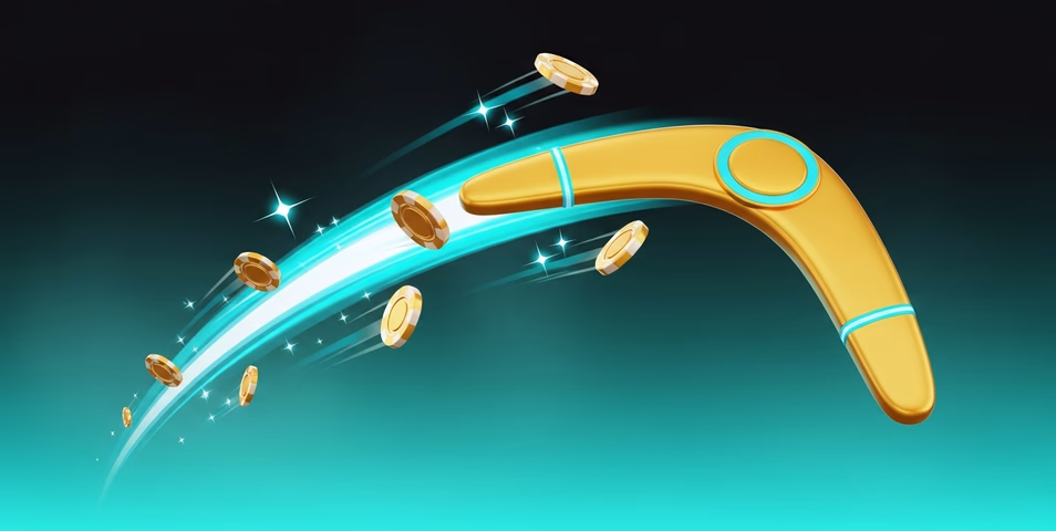 Gratis spins bonus illustratie Boomerang